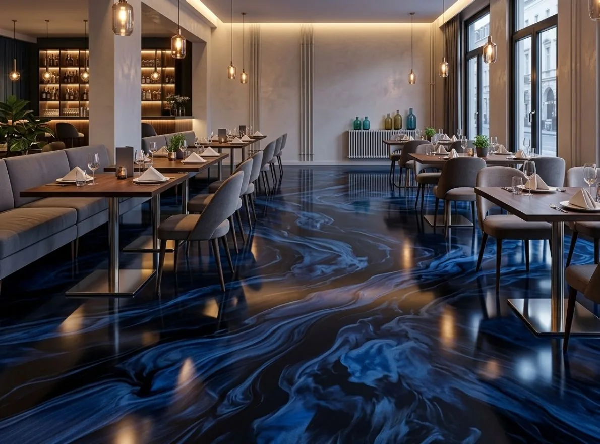High-gloss epoxy resin floor on the Costa del Sol — seamless mirror finish